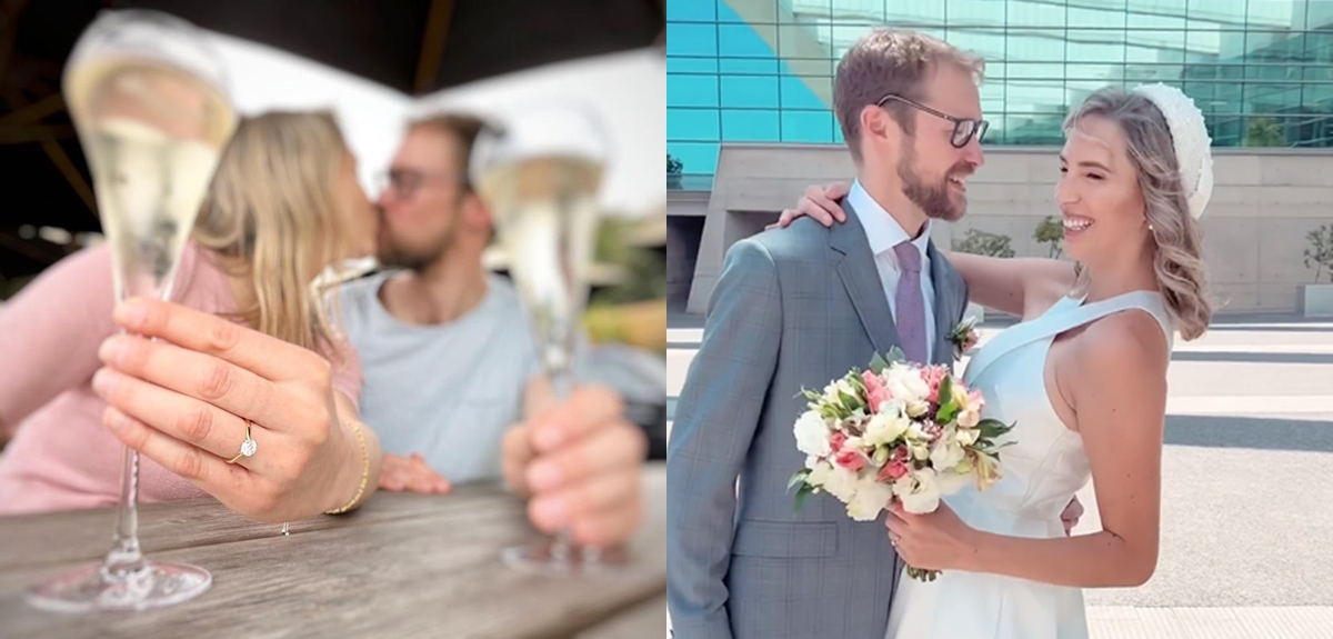 Valeria Ortega contrajo matrimonio con su pareja Jonathan Lawn: subió videos de la boda