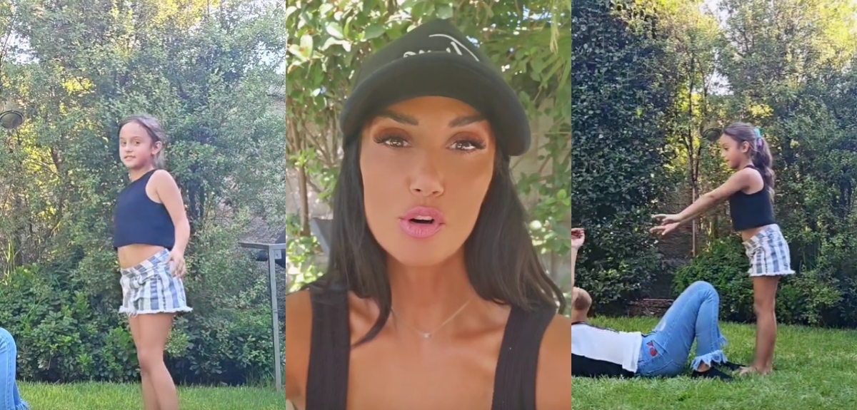 Pascuala sorprendió a Pamela Díaz con difícil acrobacia en el patio de su casa: 