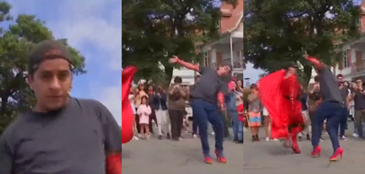 Fernando Godoy se salvó de sufrir estrepitosa caída mientras bailaba con tacos en 