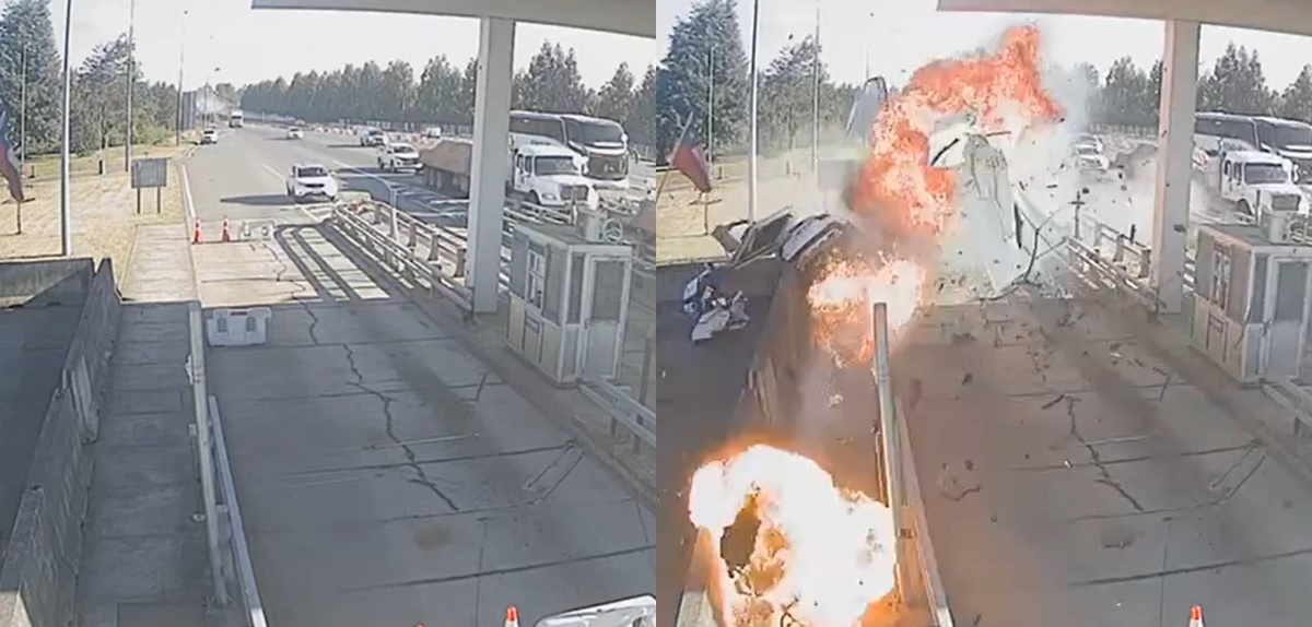Estremecedor video captó fatal accidente en peaje de Purranque: auto chocó a 220 km/h
