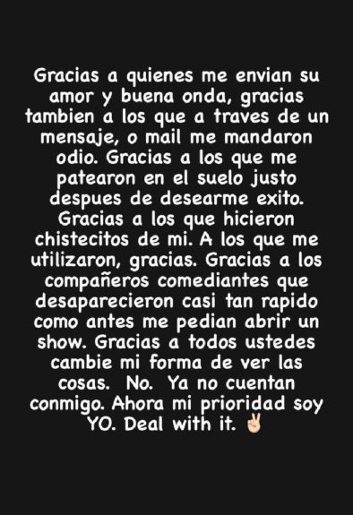 Belén Mora publicó descargo tras rutina de Viña y criticó a comediantes: "Ya no cuentan conmigo"