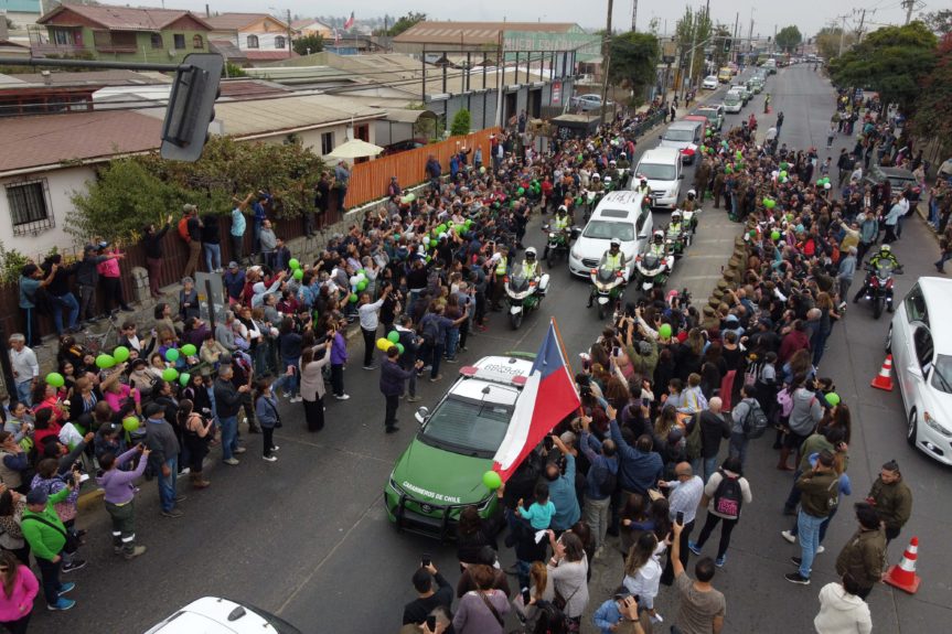 Asesinato de carabinera Rita Olivares: las imágenes del masivo cortejo fúnebre en Quilpué