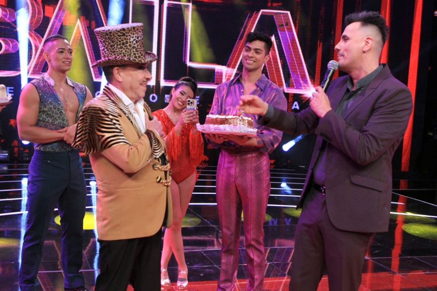 Aníbal Pachano recibió especial sorpresa de cumpleaños en la previa de la grabación de Aquí se baila