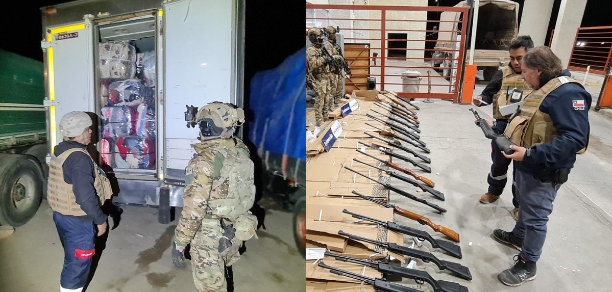 Ejército interceptó camiones bolivianos cargados con 136 rifles: venían ocultos en fardos de ropa