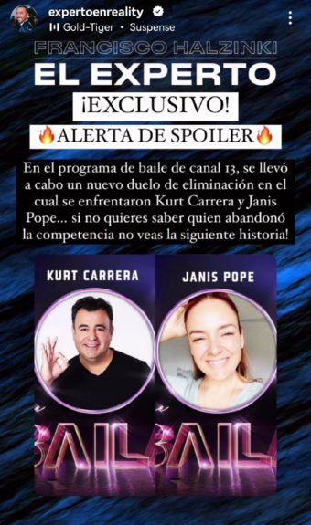 Próxima eliminada Aquí se baila Janis Pope