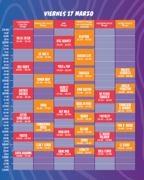 Lollapalooza Chile 2023: revisa los horarios de cada escenario