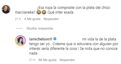 Ignacia Michelson frenó en seco a usuario de Instagram.