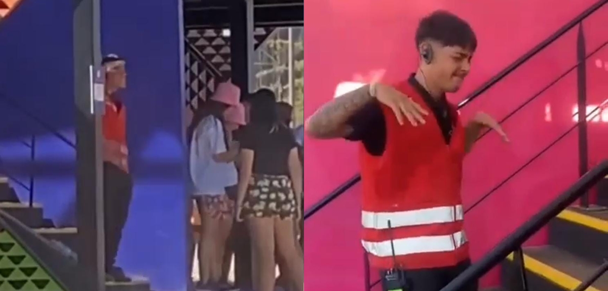 Tiene 21 años: conoce a Lucas, el guardia bailarín que se hizo viral por sus pasos en Lollapalooza