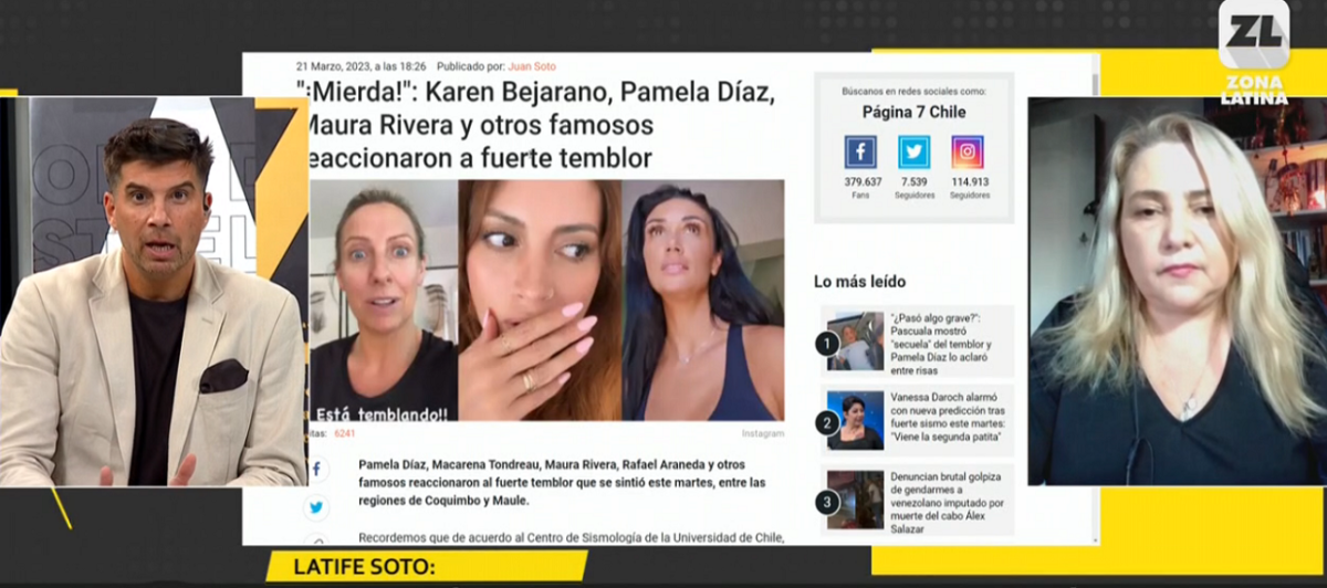 La predicción de Latife Soto tras fuertes sismos en el país