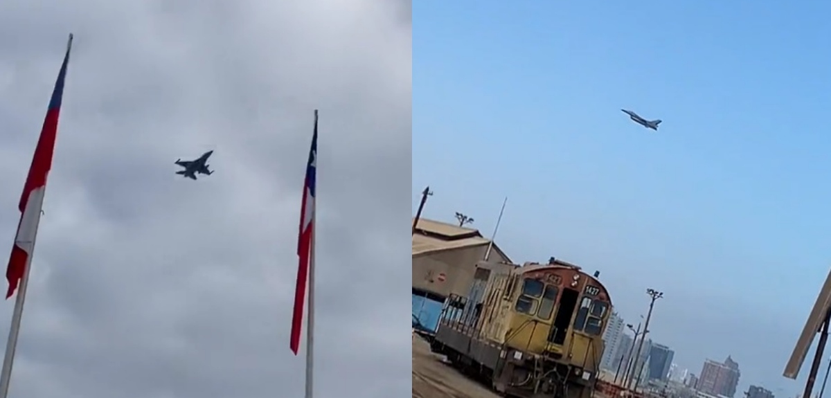 Vuelo rasante de avión caza F-16 generó sorpresa en Antofagasta: Fuerza Aérea explicó la razón