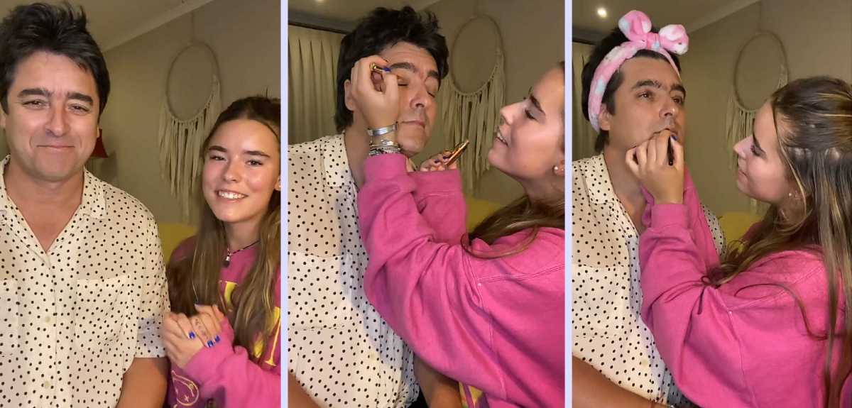 Hija de Jorge Zabaleta compartió divertido TikTok maquillando a su padre: 