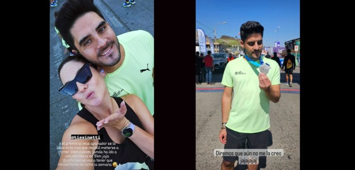 Kel y su pololo Renzo maratón