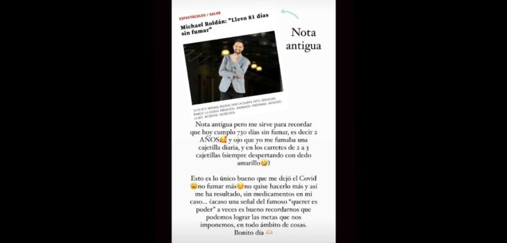 Michael Roldán fumar
