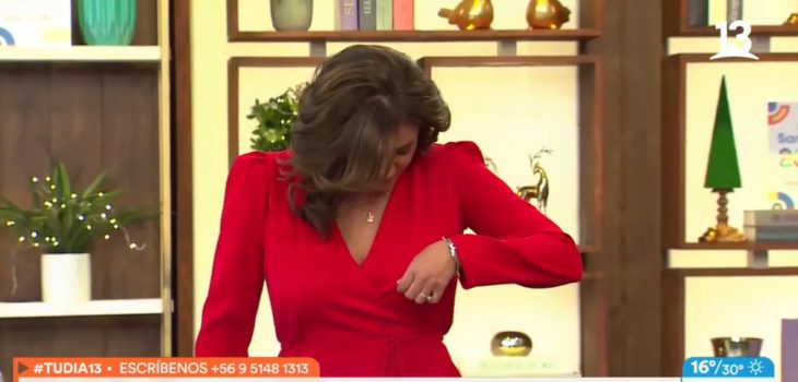 Priscilla Vargas se manchó el vestido