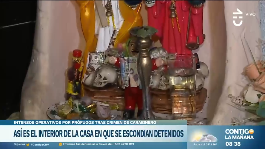 El "altar narco" de magia negra que tenía casa donde se escondían detenidos por crimen de carabinero
