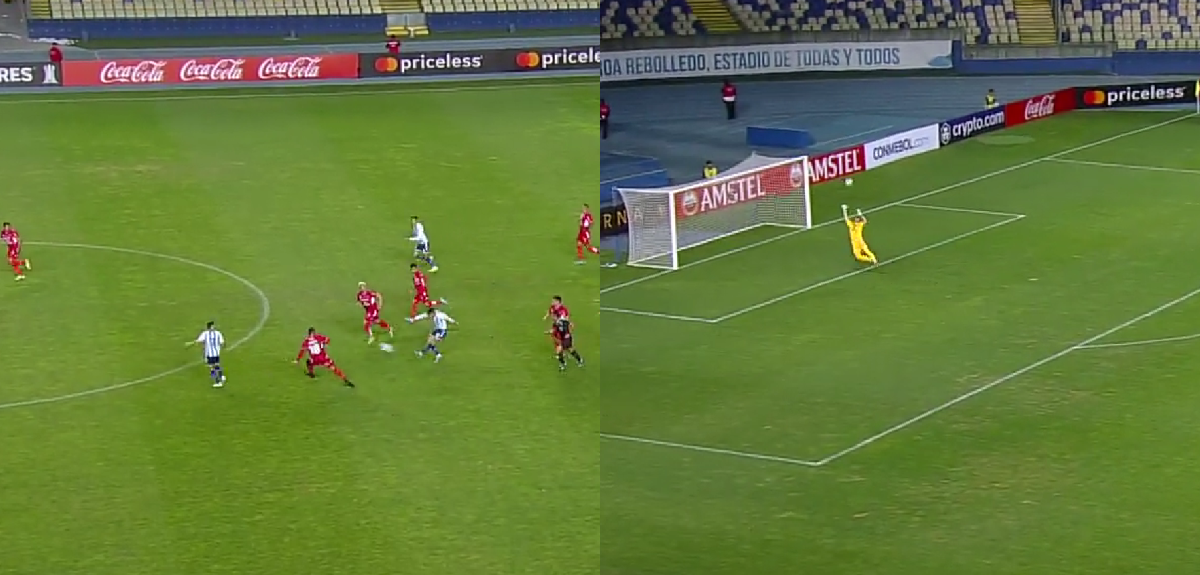 Desde 60 metros: el golazo de Matías Rojas con el que Racing abrió la cuenta ante Ñublense en Collao