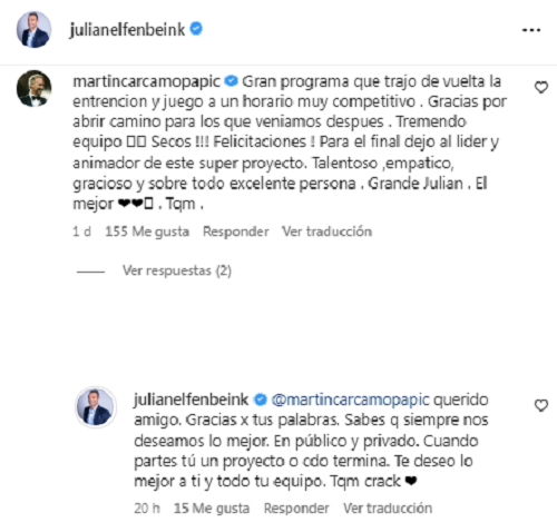 Martín Cárcamo envió mensaje a Julián Elfenbein tras fin de Pasapalabra y él respondió: "Te quiero"