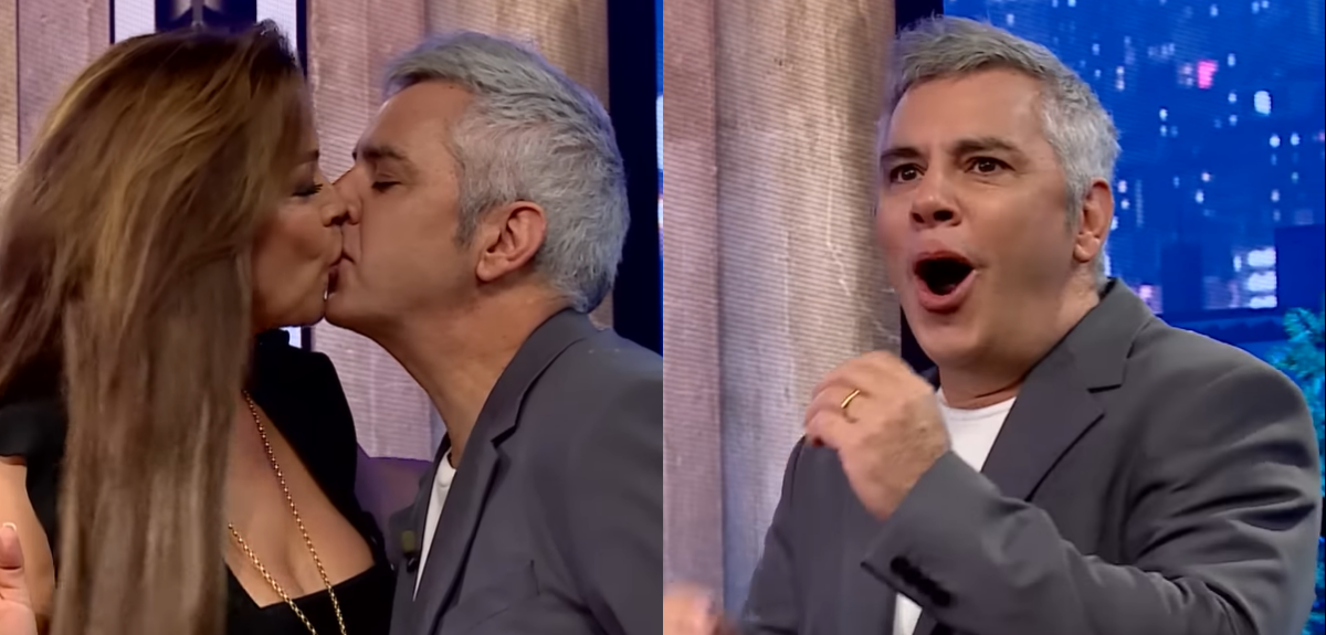 Marlen Olivari besó a José Miguel Viñuela en 'Tal cual' y bromeó con episodio del 'Kiwi'