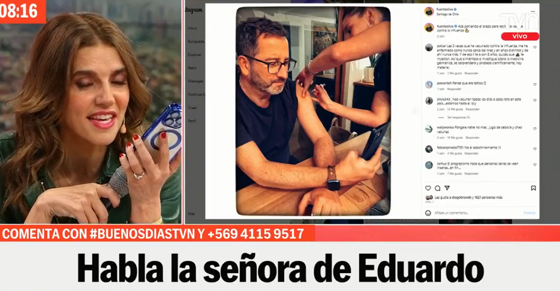 Eduardo Fuentes se ausentó por salud del Buenos días a todos: su esposa Andree explicó por qué