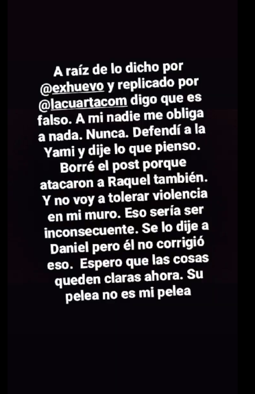 Rodrigo González aclaró por qué borró post donde criticó a Argandoña por dichos sobre Yamila Reyna.