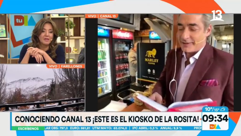 José Luis Repenning en kiosko de Canal 13