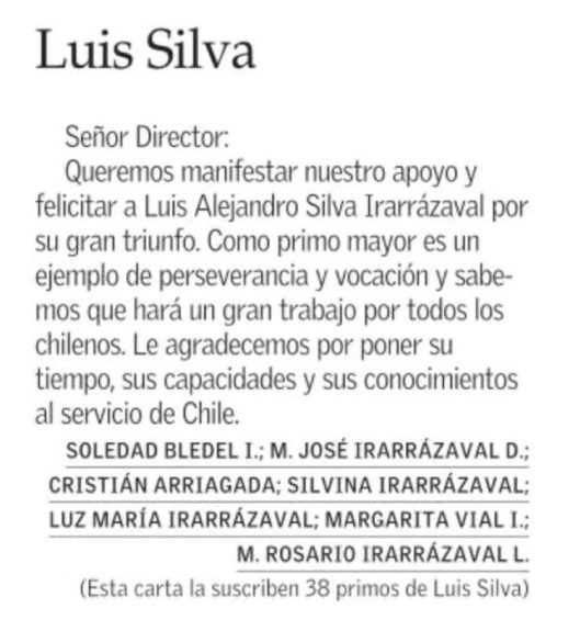Luis Silva recibe el apoyo de 38 primos tras crítica de su hermano.