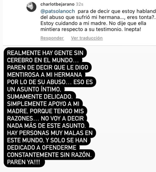 Charlot hermana Karen Bejarano