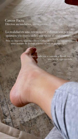 Efectos secundarios tratamiento cáncer Aylén Milla