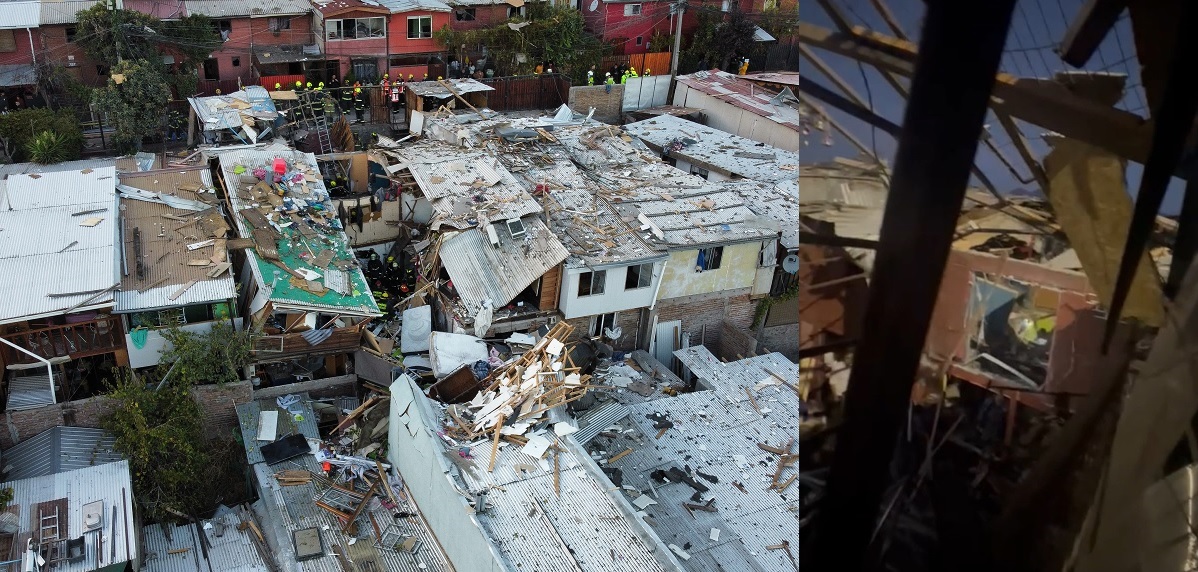 Explosión por fuga de gas en Lo Barnechea deja nueve heridos y casas destruidas