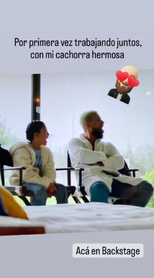 JP Cretton chocheó con su hija en backstage de su primer trabajo juntos