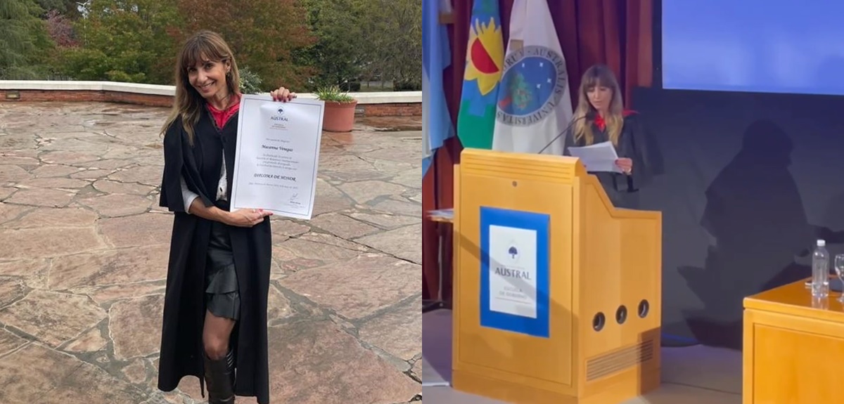 Macarena Venegas vivió importante momento en Argentina: se graduó de su tercer magister