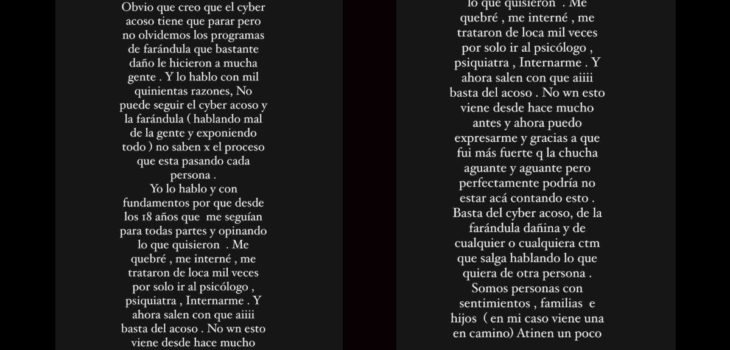 mensaje Vale Roth farándula