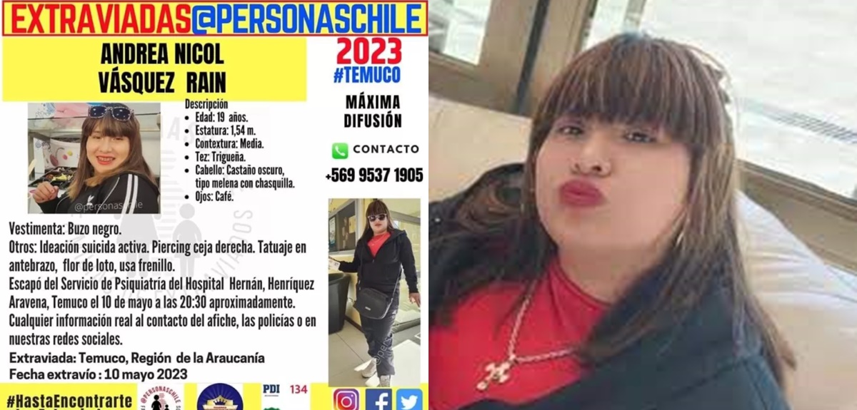 Reportan que joven que se fugó de servicio psiquiátrico del Hospital de Temuco sigue desaparecida