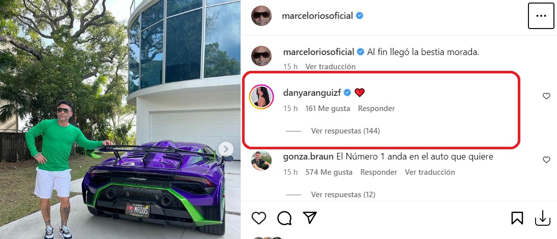 Reacción de Daniela Aránguiz a publicación de Marcelo Ríos