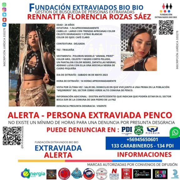 Rennatta Rozas desaparecida Penco
