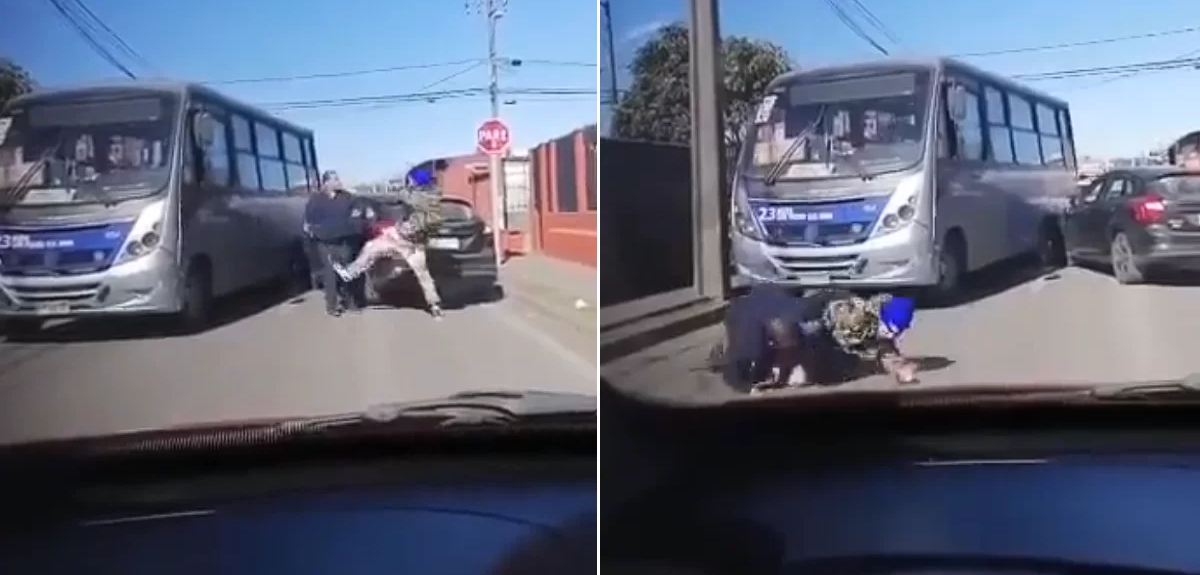 San Pedro de la Paz: graban pelea entre micrero y automovilista que conducía en estado de ebriedad
