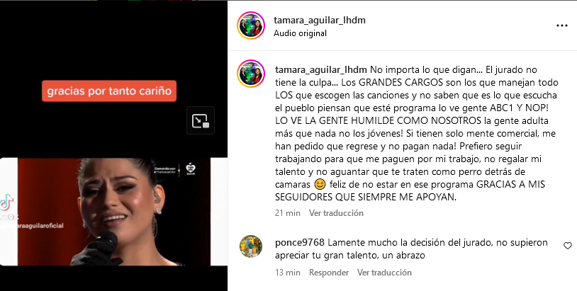 El duro descargo de Tamara Romero tras ser eliminada de 'The Voice'.