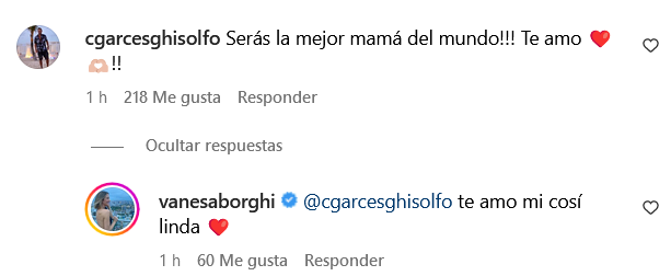 Vanesa Borghi anunció que está embarazada y recibió especial mensaje de su pareja.