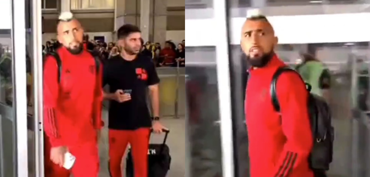 Arturo Vidal increpado por hincha tras empate de Flamengo con Ñublense: así reaccionó el 'King'