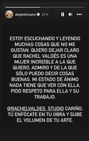 Mensaje de Alejandro Sanz