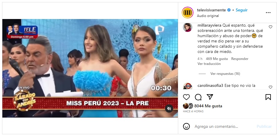 Millaray Viera cuestionó reacción de animador peruano con productor: “Humillación y abuso de poder”