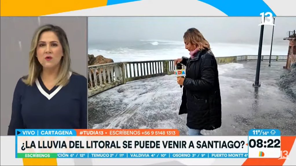 Periodista se mojó con ola en Tu Día