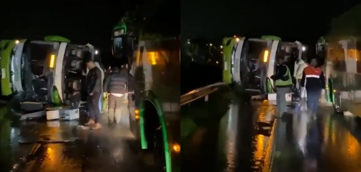 San Javier: volcamiento de bus en Ruta 5 Sur deja al menos 15 heridos en cercanías de fatal accidente