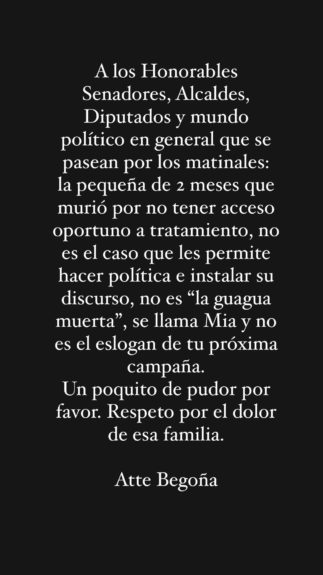 El duro descargo de Begoña Basauri contra los políticos por muerte de bebé