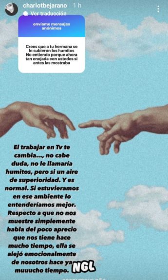 Charlot hermana Karen Bejarano