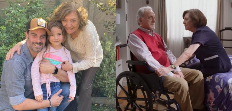 Julio Jung y el personaje de su madre en 'Juego de ilusiones': 