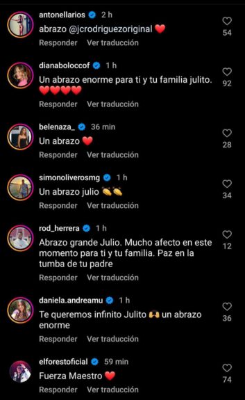 Mensajes Julio César Rodríguez muerte padre