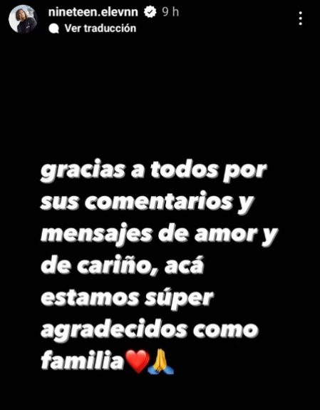 NineTeen Elevenn agradece cariño tras muerte de su abuelo