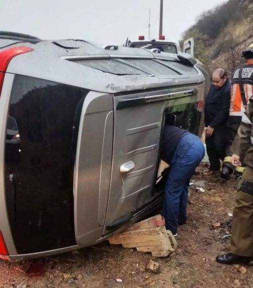 Así quedó el auto de Patricia Maldonado tras accidente en Ruta 68.
