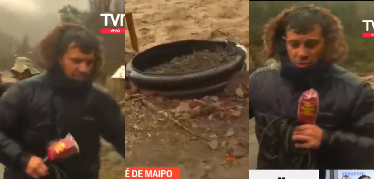 Simón Oliveros vivió tenso momento en despacho desde el río Maipo: “¡Salgamos de acá!”